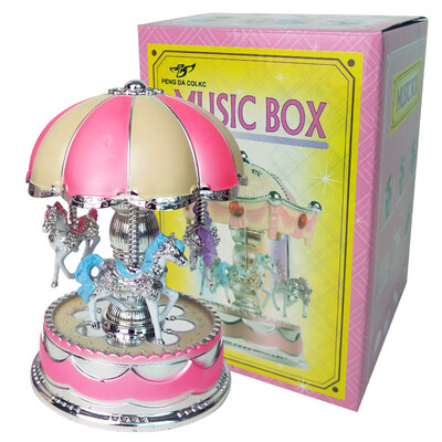 

Onion Dome Carousel Horse Musical Box Romantic Colorful LED Night Light Illumination Music Box