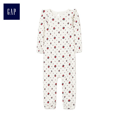 

GAP flagship store childrens clothing female baby cotton floral baby onesies romper clothes clothing 400030 ivory white 52cm 0-March