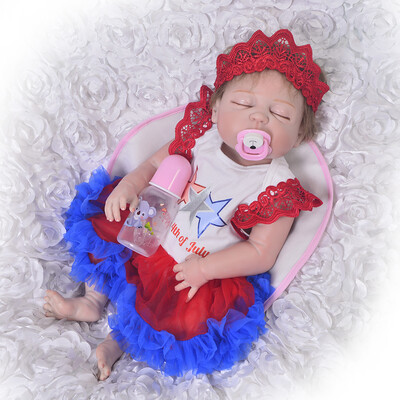 

Lovely Girl Princess Reborn Baby Dolls 23 Full Silicone Body Lifelike Baby Dolls with Hair So Truly Reborns kids Birthday