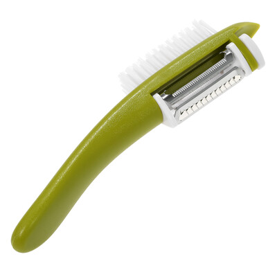 

Multi-functional Fruit Peeler 3 in 1 Vegetable Slicer Cheese Cutter with 3-Blades&Brush Kitchen Gadget