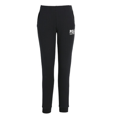 

PEAK womens trousers autumn&winter new knit plus velvet fashion feet pants sports training pants DF383072 black XL code