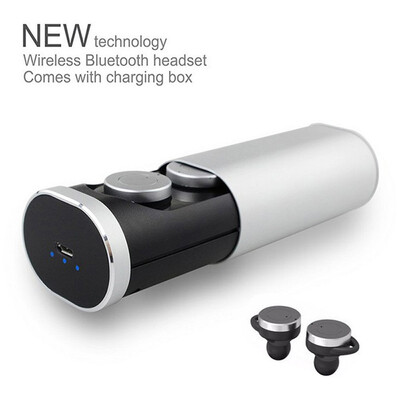 

LESIRI Bluetooth Headset Double Twins Dual Earbuds Wireless Music Stereo Earphone with Charging Box Socket for iPhone Samsung LG