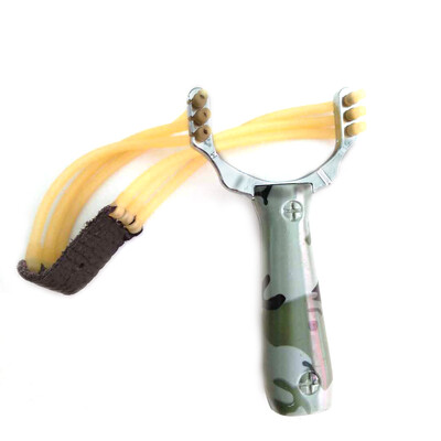 

Outdoor Slingshot Aluminium Alloy Powerful Hunting Slingshots Sling Shot Camouflage Sports Wrist Catapult Launcher with Rubber Ban