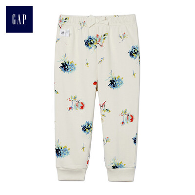 

GAP flagship store childrens clothing baby girl casual print bouquet foot leggings 417639 ivory white 3-6M