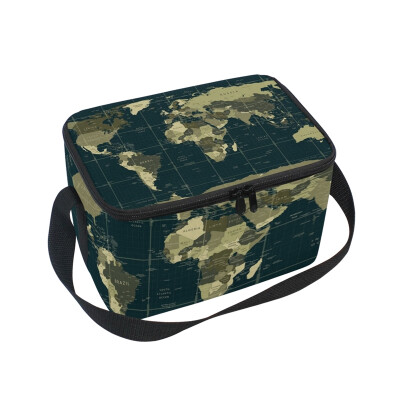 

ALAZA Lunch Box Insulated Lunch Bag Large Cooler Tote Bag World Map for Men Women Girls Boys