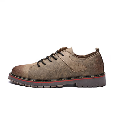 

2018 autumn new mens casual tooling shoes with round head low to help mens shoes