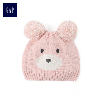 

GAP flagship store childrens clothing baby girl baby bear pattern pom-pom small cap 337275 dust color  L