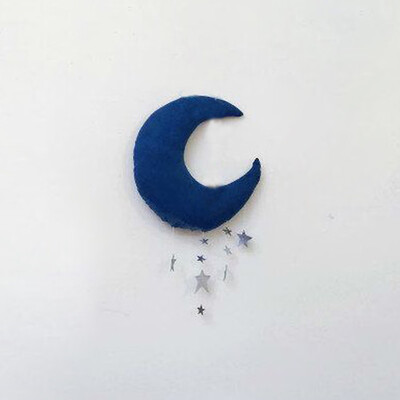 

Home Household Wall Backdrop Hanging Moon Stars Stuffed Decoration for Baby Kids Bedroom Scene Stage Property Children Theme Photo