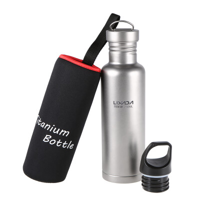 

Lixada 500ml750ml Titanium Water Bottle with Extra Plastic Lid Ultralight Outdoor Camping Hiking Cycling Water Bottle