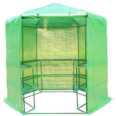 

75 Hexagonal 3 Tier Shelf Walk In Portable Greenhouse