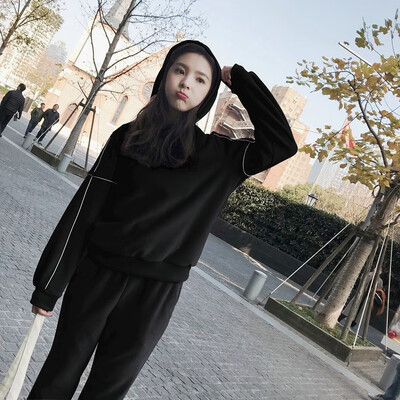 

Womens fashion 2018 new spring&autumn tide double-ply two-piece body-slimming suit with a thin head sweater