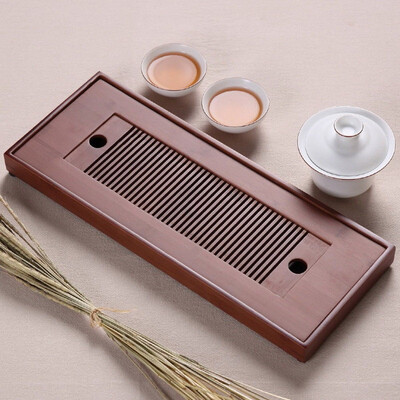 

Brown Flat Bamboo Gongfu Tea Table Ceremony Serving Tray with Reservoir 3815cm