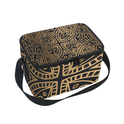 

ALAZA Insulated Lunch Box Retro Roma Pattern Lunch Bag for Men Women Portable Tote Bag Cooler Bag