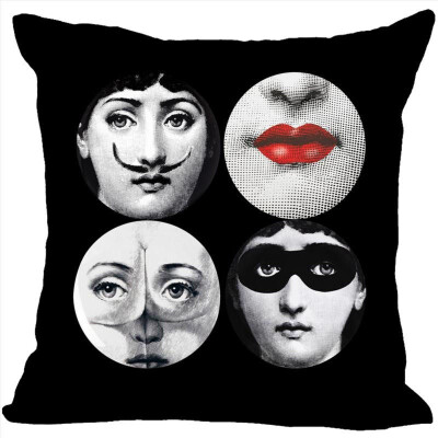 

Piero Fornasetti Pillow Cover Bedroom Home Office Decorative Pillowcase Square Zipper Pillow Cases Satin Fabric No Fade