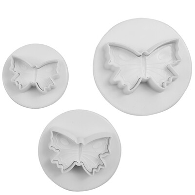 

3PCS DIY Cake Butterfly Model Fondant Cakes Biscuit Baking Mold Decorating Cookie Plunger Cutter Moulding Tool