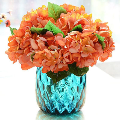 

Artificial flower fake flower single sea shell hydrangea flower arrangement small orange wine red wedding home decoration desktop