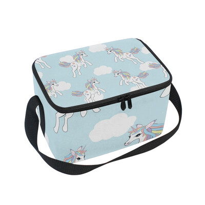 

ALAZA Lunch Box Flying Unicorn The Sky Insulated Lunch Bag Large Cooler Tote Bagfor Men Women