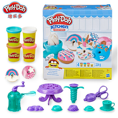 

Hasbro Peel colorful clay plasticine DIY boys&girls childrens toys gift natural wheat flour production creative kitchen series delicious donut set E3344