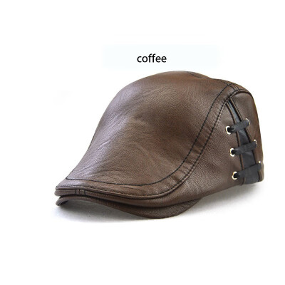 

Leather Mens cap with personalized perforated bandage design