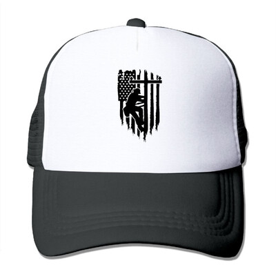 

FashionMZI Unisex Trucker Hat American Flag Lineman Men Women Adjustable Mesh Cap New Hunting Cap