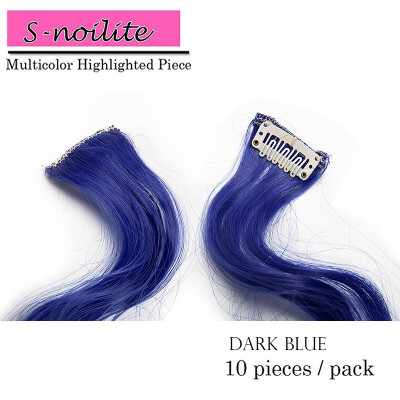 

Colored Party Highlights Straight Hair Clip Extensions Heat-Resistant Synthetic Hair Extensions in Multiple Colors