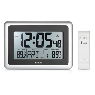 

KKMOON Temperature Meter Indoor&Outdoor Thermometer Alarm Clock Weather Forecast Station Temperature Monitor with American WWV