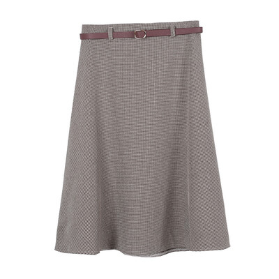 

Autumn plaid skirts restoring ancient ways A word skirt of tall waist belt