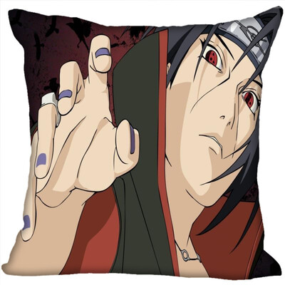 

Naruto Pillow Cover Bedroom Home Office Decorative Pillowcase Square Zipper Pillow Cases Satin Fabric No Fade 35x35CM