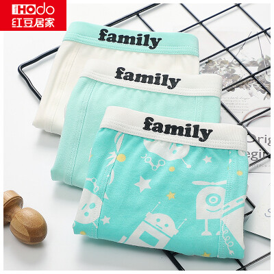 

Red bean home 2019 new boys&girls big childrens underwear childrens underwear gift box cotton ammonia A baby underwear boys mint green 14070