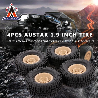 

4pcs AUSTAR 100mm 19 Inch Rim Rubber Tyre Tire Wheel for 110 RC Car Traxxas HSP Redcat RC4WD Tamiya Axial SCX10 D90 HPI RC Rock