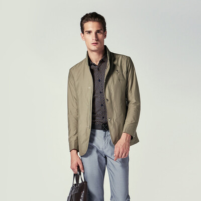 

Jinba Mens Wear K-Boxing Stand Collar Business Jacket Mens Spring Jacket Mens Casual Medium Long Edition Jacket Men BKZL1189 Army Green 190XXXL
