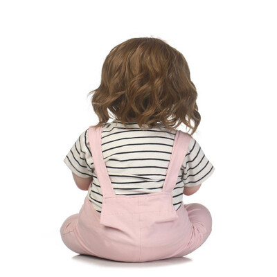

Reborn Baby Doll Girl Toddler Real Lifelike 28 Inch Babies Art Doll Great for Ages 3 Pink suspenders