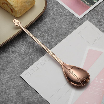 

Creative 304 Stainless Steel Spoon Musical Guitar Pattern Ice Cream Dessert Tea Coffee Party Small Gift Tableware