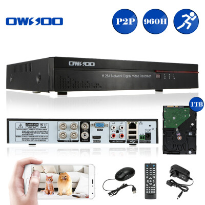 

OWSOO 4CH Channel Full 960HD1 H264 HDMI P2P Cloud Network DVR Digital Video Recorder 1TB Seagate HDD support Audio Record Phon