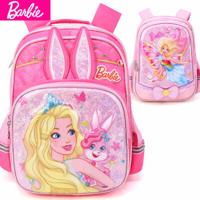 

Barbie schoolbags 1-4 grade childrens ridged children burden shoulder bag girls cute cartoon backpack BB0453A rose red code