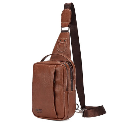 

JEEP BULUO Brand CrossBody Chest Bags Fashion Men Messenger Bags Soft Leather Handbag Shoulder Packs Sling Bag Large Capacity