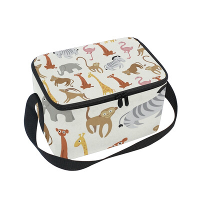 

ALAZA Lunch Box Insulated Lunch Bag Large Cooler Different Kinds Of Animal Tote Bag