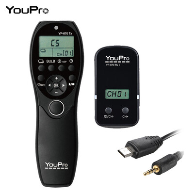 

YouPro YP-870 DC0 24G Wireless Remote Control LCD Timer Shutter Release Transmitter Receiver 32 Channels for Nikon D5 D4S D4 D3S