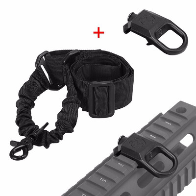 

Adjustable Single Point Sling Hunting Gear Bungee Sling One Point Picatinny Strap with 20MM Rail Mount Sling Adapter