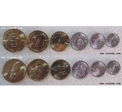 

6 PCS Set Coins Republic of Slovenia Europe