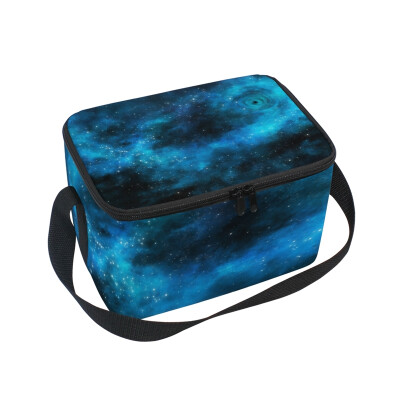 

ALAZA Insulated Lunch Box Beautiful Galaxy Lunch Bag for Men Women Portable Tote Bag Cooler Bag