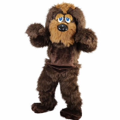 

LangtengBrown Long Hairy Dog Mascot Costume Cartoon Cosplay Party Halloween Christmas Festival Performance