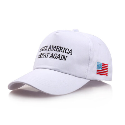 

Make America Great Again Adjustable Baseball Cap with Embroidery Unisex Flag Cotton Hats Letter Sport Gorras Casquette White With