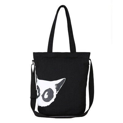 

Womens Canvas Diagonal Handbag Student Bag Large-capacity Printed Shoulder Zip Pocket