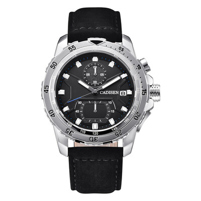 

CADISEN C9061 Men Watch Top Brand Luxury Quartz Watch Sport Casual PU Waterproof Sport Wrist Watch with Gift Box