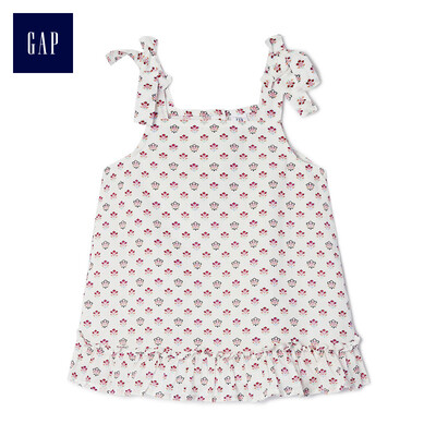 

GAP flagship store female cotton bow ruffled sleeveless top 307314 blue print 2YRS