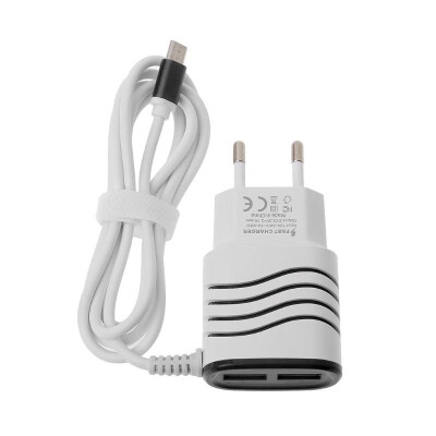 

USB power adapter 5V 21A adapter eu plug micro usb cable dual home travel wall ac charger