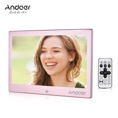 

Andoer 10" LED Digital Photo Frame 720P VideoMusicCalendarClockTXT Player 1024 600 Resolution Metal Frame with Remote Contro