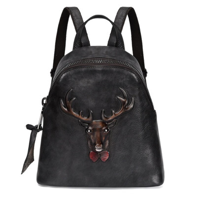 

Female Genuine Leather Backpack Woman Bag Schoolbag Daypack Cowhide Rucksack School Bags 2019 Top Quality Vintage Girl Handbag