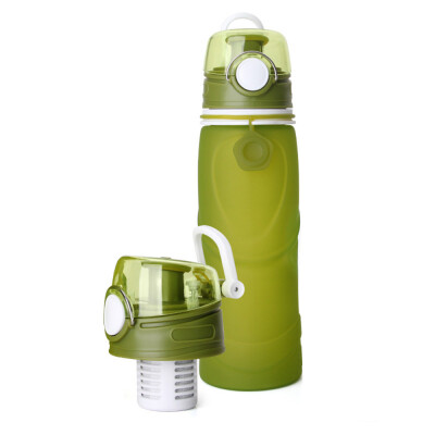 

Filtered Water Bottle Collapsible Water Bottle Silicone Sports Bottles with 2-Stage Intergrated Filter for Outdoor